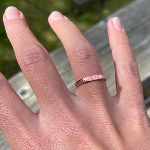 NORA KOGAN “BABE” 10k karat solid gold hot pink signet ring